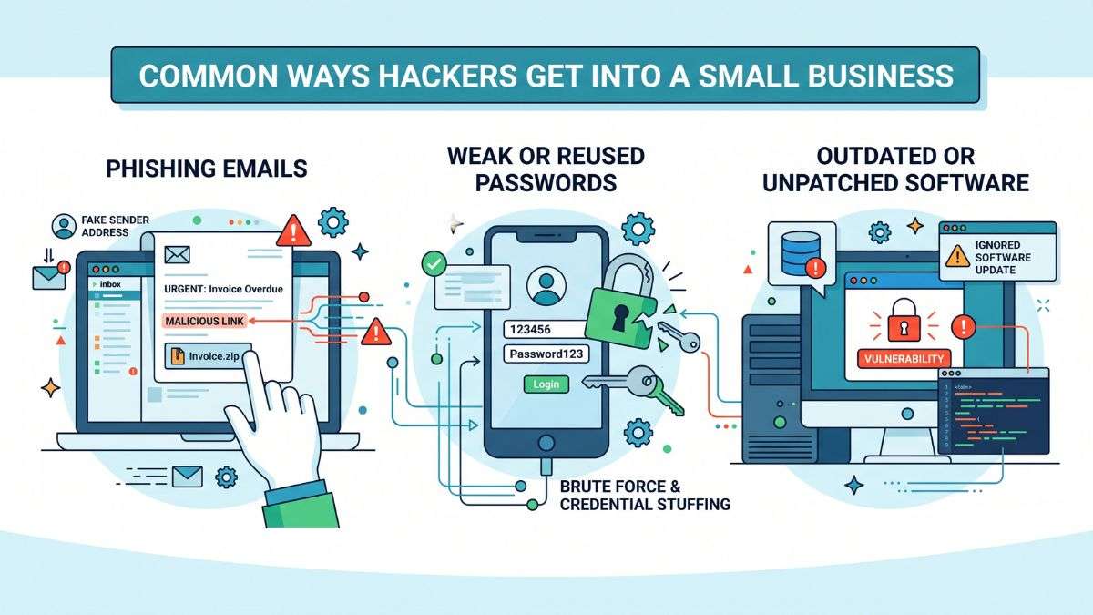 Common ways hackers get into a small business